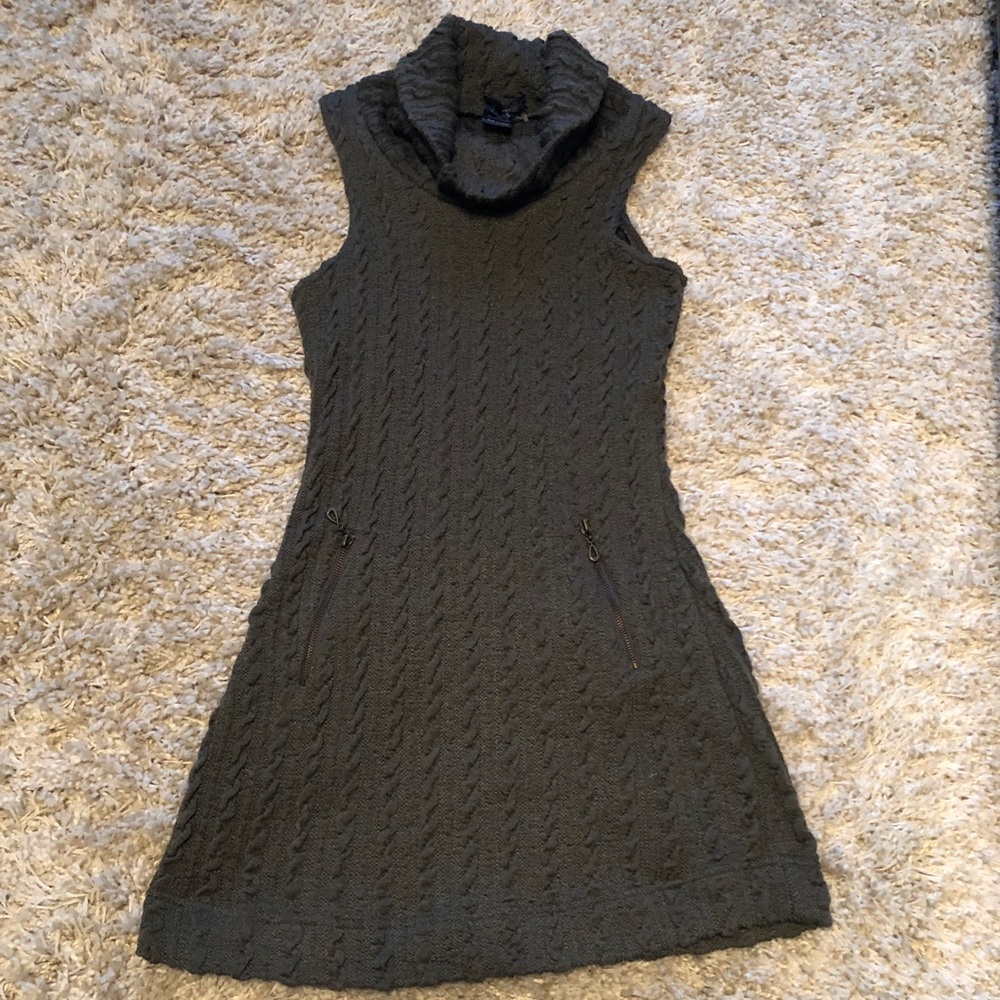 Mini dark gray sweater dress